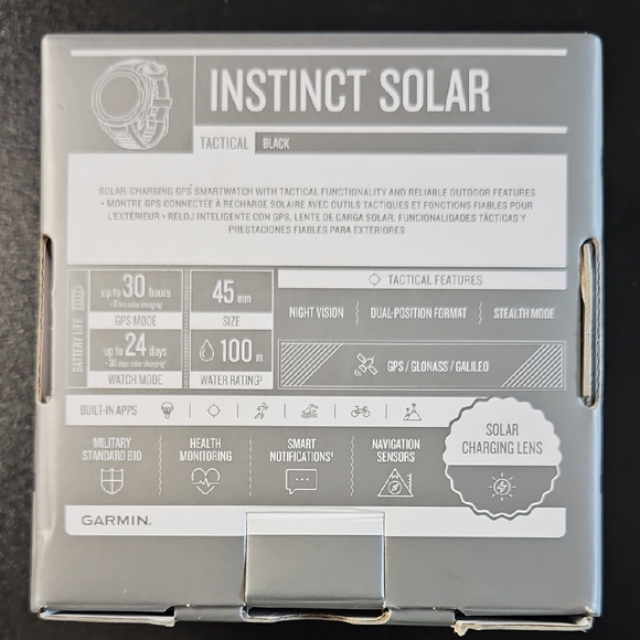 Garmin Instinct Solar Tactical Smartwatch - Black - Picture 3 of 10